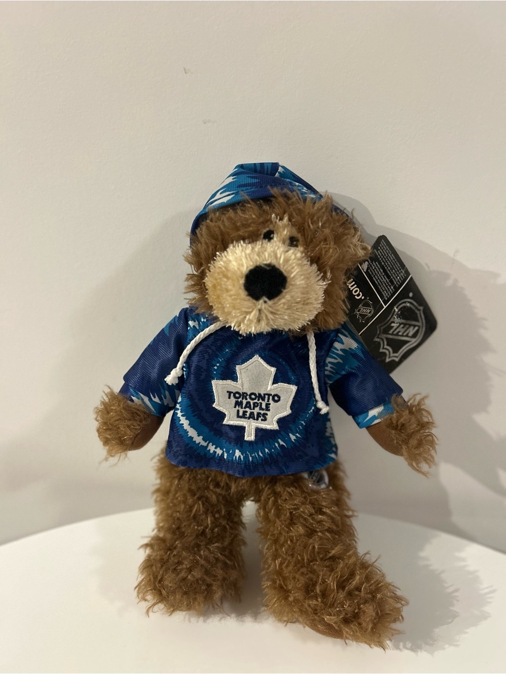 NHL Toronto Maple Leafs Brown Plush Bear in Blue Hoodie 2011